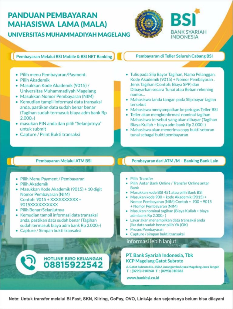 BSI – Biro Keuangan Universitas Muhammadiyah Magelang